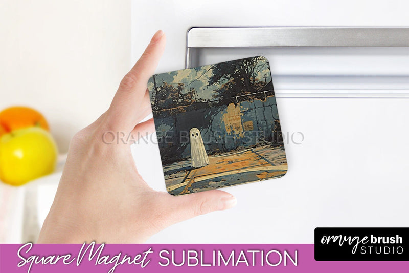 Ghost Magnet Sublimation - Cute Halloween Magnet Design - So Fontsy