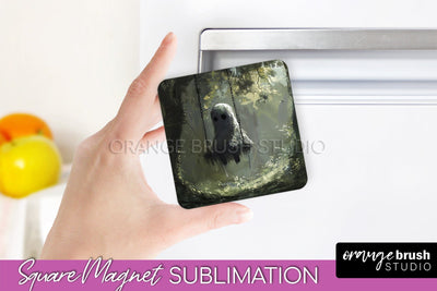 Ghost Magnet Sublimation - Cute Halloween Magnet Design Sublimation OrangeBrushStudio 