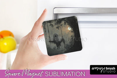 Ghost Magnet Sublimation - Cute Halloween Magnet Design Sublimation OrangeBrushStudio 