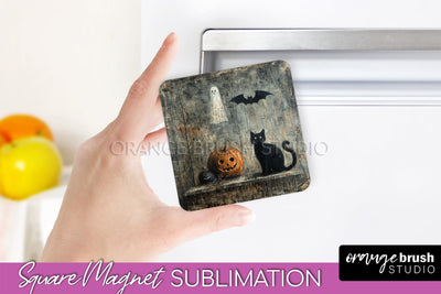 Ghost Magnet Sublimation - Cute Halloween Magnet Design Sublimation OrangeBrushStudio 