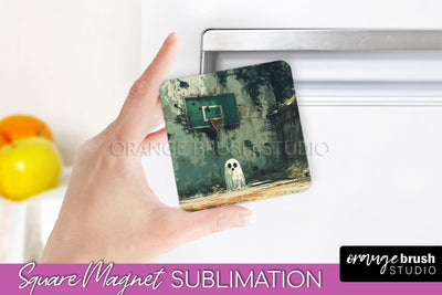 Ghost Magnet Sublimation - Cute Halloween Magnet Design Sublimation OrangeBrushStudio 