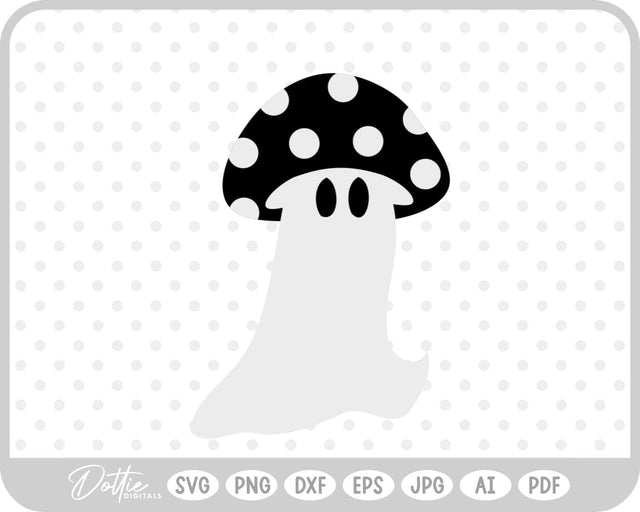 Ghost Mushroom Toadstool SVG DottieDigitals 