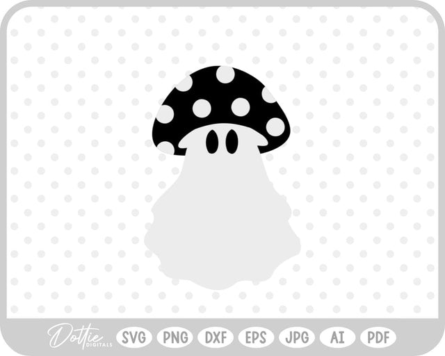 Ghost Mushroom Toadstool SVG DottieDigitals 