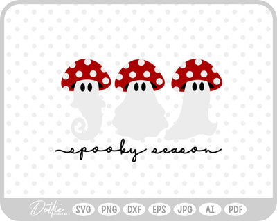 Ghost Mushroom Toadstool SVG DottieDigitals 