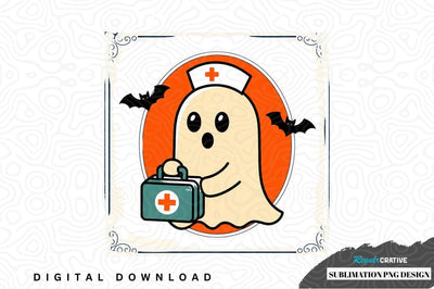 Ghost nurse sublimation png design Sublimation Regulrcrative 