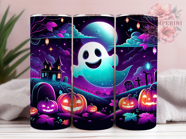 Ghost Pumpkin Boo Halloween Tumbler, Spooky Halloween Wrap, 20oz Sublimation PNG, Creepy Cute Cup, Boo Ghost Mug, Haunted Fall Drinkware, Jack O Lantern Tumbler Sublimation Li Zamperini 