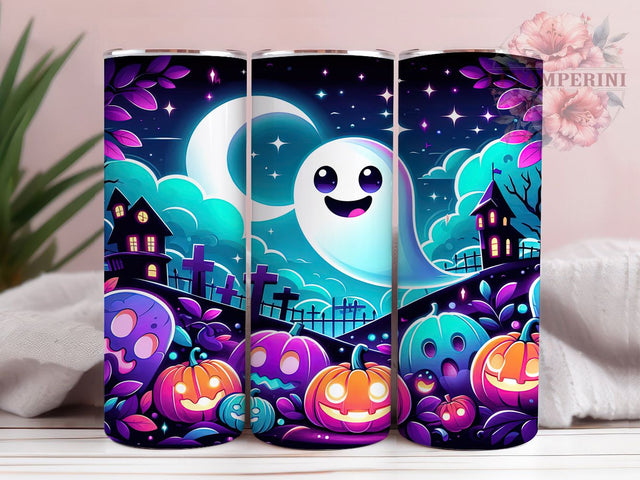 Ghost Pumpkin Boo Halloween Tumbler, Spooky Halloween Wrap, 20oz Sublimation PNG, Creepy Cute Cup, Boo Ghost Mug, Haunted Fall Drinkware, Jack O Lantern Tumbler Sublimation Li Zamperini 