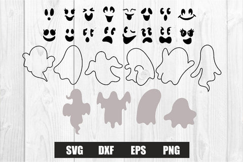 Ghost & pumpkin face custom halloween svg SVG dadan_pm 