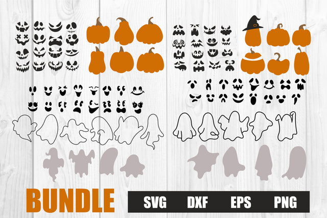 Ghost & pumpkin face custom halloween svg SVG dadan_pm 
