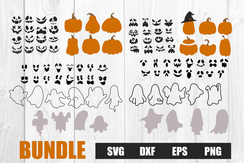 Ghost & pumpkin face custom halloween svg SVG dadan_pm 