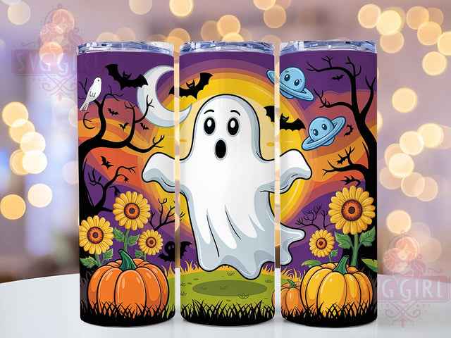 Ghost Pumpkin Halloween Tumbler Wrap, Ghost Tumbler Wrap, 20oz Skinny Tumbler, Pumpkin Tumbler Png, Sublimation Design, Tumbler Wrap Download, Spooky Season Png Sublimation SvggirlplusArt 