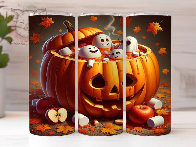 Ghost & Pumpkin Hot Tub Halloween Tumbler, Halloween Ghost Wrap, Spooky Pumpkin Sublimation, Haunted Hot Tub Tumbler, Cute Ghost Halloween Drinkware, Autumn Pumpkin Wrap Design, Funny Spooky Tumbler Sublimation Lara' s Designs 