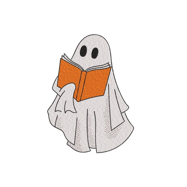 Ghost Reading Book Embroidery Design, Halloween Machine Embroidery Design, 3 sizes, Instant Download Embroidery/Applique DESIGNS Nino Nadaraia 
