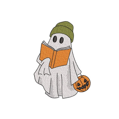 Ghost Reading Book Embroidery Design, Halloween Machine Embroidery Design, 3 sizes, Instant Download Embroidery/Applique DESIGNS Nino Nadaraia 