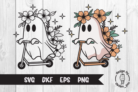 Ghost ride, flowers, ghost cute halloween SVG dadan_pm 