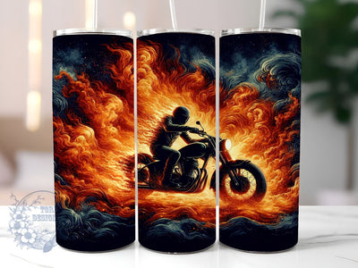 Ghost Rider 20oz Skinny Tumbler, Motorcycle Tumbler Png, Straight & Tapered Tumbler Wrap, Instant Digital Download Sublimation ToriDesigns 