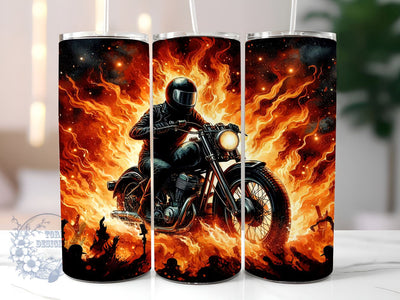 Ghost Rider 20oz Skinny Tumbler, Motorcycle Tumbler Png, Straight & Tapered Tumbler Wrap, Instant Digital Download Sublimation ToriDesigns 