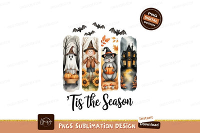 Ghost scarecrow squirrel haunted house halloween pumpkin Sublimation Designangry 
