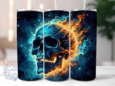 Ghost Skull 20oz Skinny Tumbler, Horror Skull Tumbler Png, Straight & Tapered Tumbler Wrap, Instant Digital Download Sublimation ToriDesigns 