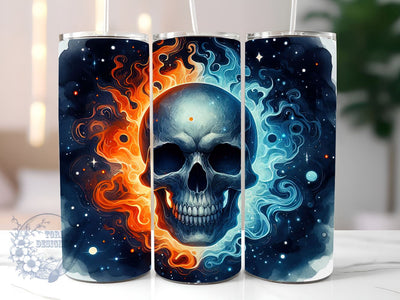 Ghost Skull 20oz Skinny Tumbler, Horror Skull Tumbler Png, Straight & Tapered Tumbler Wrap, Instant Digital Download Sublimation ToriDesigns 