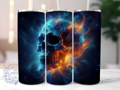 Ghost Skull 20oz Skinny Tumbler, Horror Skull Tumbler Png, Straight & Tapered Tumbler Wrap, Instant Digital Download Sublimation ToriDesigns 