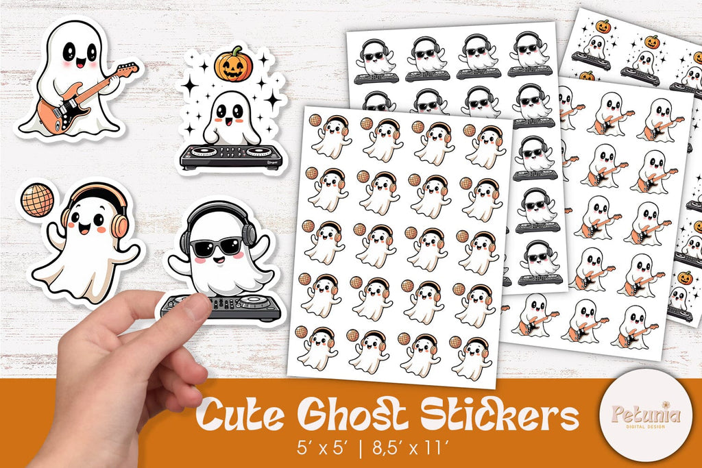 Ghost Stickers Bundle | Halloween Stickers PNG - So Fontsy
