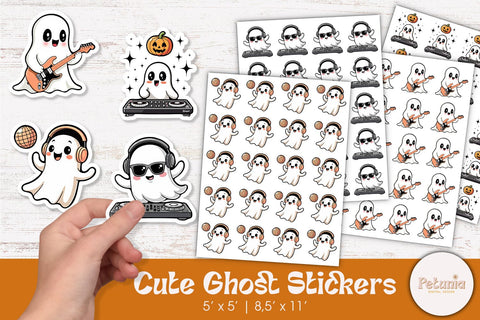Ghost Stickers Bundle | Halloween Stickers PNG Sublimation Petunia Digital Design 