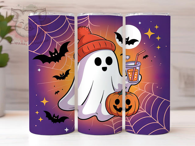 Ghost Tie Dye Halloween Tumbler Wrap, Halloween Tumbler Wrap, 20oz Sublimation, Spooky Tie Dye Cup, Cute Ghost Mug, Halloween Drinkware, Tie Dye Fall Tumbler Sublimation Lara' s Designs 
