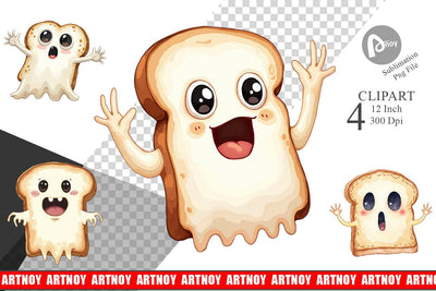 Ghost Toast Clipart Sublimation artnoy 