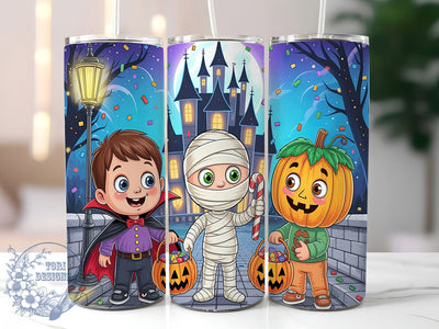 Ghost Trick or Treat Halloween Tumbler, Ghost Tumbler Wrap, Trick Or Treat Cup, 20oz Sublimation, Spooky Drinkware, Fall Tumbler Design, Ghostly Halloween Wrap Sublimation ToriDesigns 