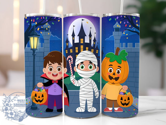 Ghost Trick or Treat Halloween Tumbler, Ghost Tumbler Wrap, Trick Or Treat Cup, 20oz Sublimation, Spooky Drinkware, Fall Tumbler Design, Ghostly Halloween Wrap Sublimation ToriDesigns 