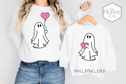 Ghost Valentine Heart SVG | Ghost SVG | Valloween Ghost SVG The Honey Company 