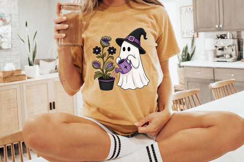 Ghost Watering Spooky Plant PNG Sublimation Pickled Thistle Creative 
