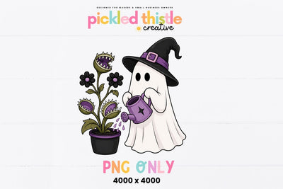 Ghost Watering Spooky Plant PNG Sublimation Pickled Thistle Creative 