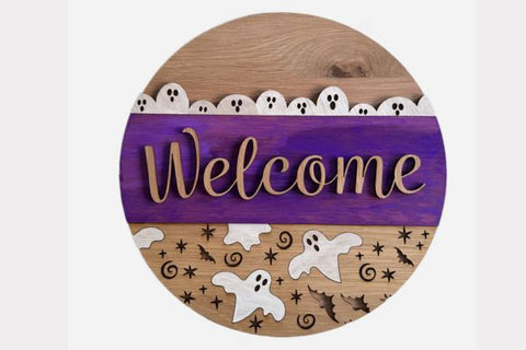 Ghost Welcome Sign Laser SVG File SVG Crafting With Brenna 