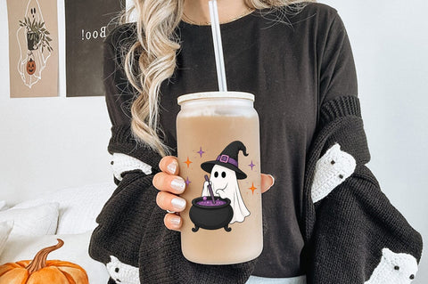 Ghost Witch PNG, Cute Halloween Ghost Sublimation Design Sublimation Pickled Thistle Creative 