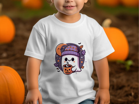 Ghost with Beanie and Pumpkin Mug Clipart Halloween Sublimation PNG Sublimation Luvleigh Digitals 
