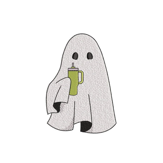 Ghost with cup Embroidery Design, Halloween Embroidery Design, 3 sizes, Instant Download Embroidery/Applique DESIGNS Nino Nadaraia 