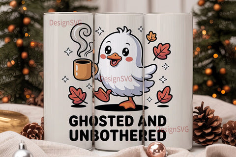 Ghosted and Unbothered 20oz Tumbler Wrap Sublimation DesignSVG 