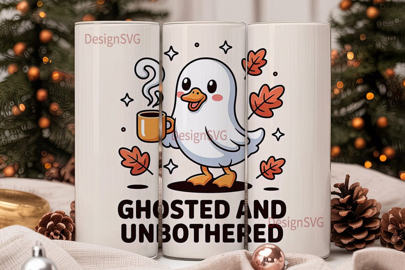 Ghosted and Unbothered 20oz Tumbler Wrap Sublimation DesignSVG 