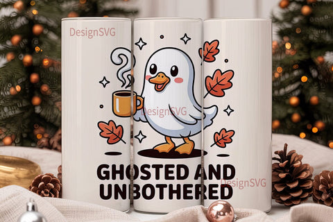 Ghosted and Unbothered 20oz Tumbler Wrap Sublimation DesignSVG 