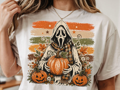 Ghostface Fall Coffee Png, Halloween Latte Shirt Design, Autumn Spooky Season Sublimation, Spooky Pumpkin Coffee PNG SVG DesignDestine 