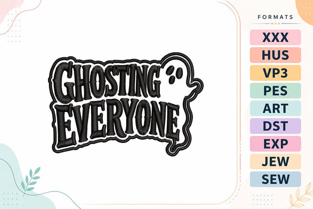 Ghosting Everyone Halloween Embroidery Design Embroidery/Applique DESIGNS sg embroidery 