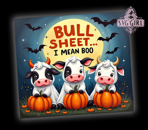Ghostly Design Tumbler, Bull Sheet Halloween, 20 oz Tumbler Wrap, Halloween Sublimation, Spooky Tumbler Design, PNG File for Tumbler, Halloween Decor, Funny Halloween Mug Sublimation SvggirlplusArt 