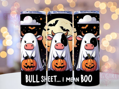 Ghostly Design Tumbler, Bull Sheet Halloween, 20 oz Tumbler Wrap, Halloween Sublimation, Spooky Tumbler Design, PNG File for Tumbler, Halloween Decor, Funny Halloween Mug Sublimation SvggirlplusArt 
