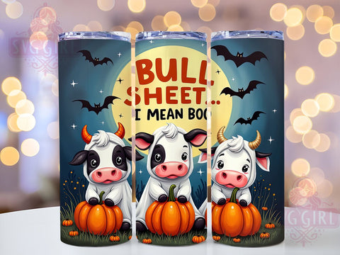 Ghostly Design Tumbler, Bull Sheet Halloween, 20 oz Tumbler Wrap, Halloween Sublimation, Spooky Tumbler Design, PNG File for Tumbler, Halloween Decor, Funny Halloween Mug Sublimation SvggirlplusArt 