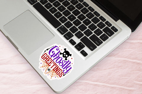 Ghostly greetings Stickers Design Sublimation Regulrcrative 