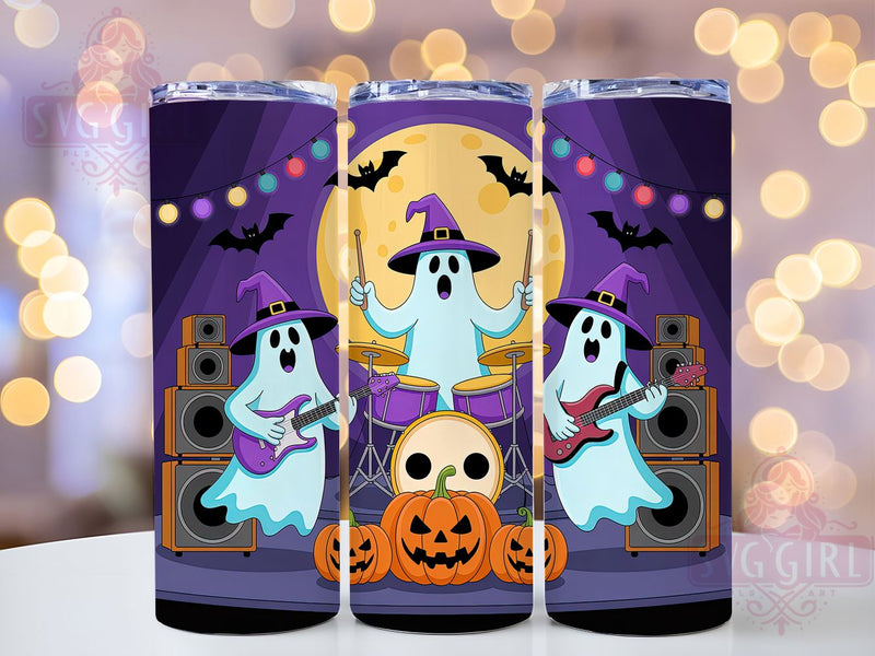 Ghostly Rock Star Skull Halloween Tumbler, Halloween Band Wrap, Spooky Music Sublimation, Gothic Rock Drinkware, Haunted Rock Star Cup, Creepy Concert Tumbler, Skull Guitar Halloween Design Sublimation SvggirlplusArt 