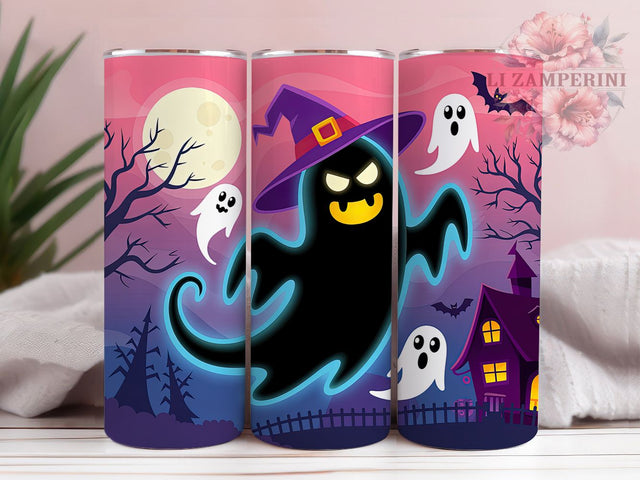 Ghostly Spooky Haunted Night Halloween Tumbler, Spooky Ghost Wrap, Haunted Night Cup, 20Oz Sublimation Design, Creepy Cute Drinkware, Fall Ghost Mug, Gothic Halloween Tumbler Sublimation Li Zamperini 
