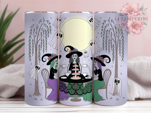 Ghostly Spooky Haunted Tea Party Tumbler, Spooky Ghost Wrap, Haunted Tea Cup, 20Oz Sublimation Design, Gothic Halloween Drinkware, Creepy Cute Mug, Paranormal Tea Tumbler Sublimation Li Zamperini 
